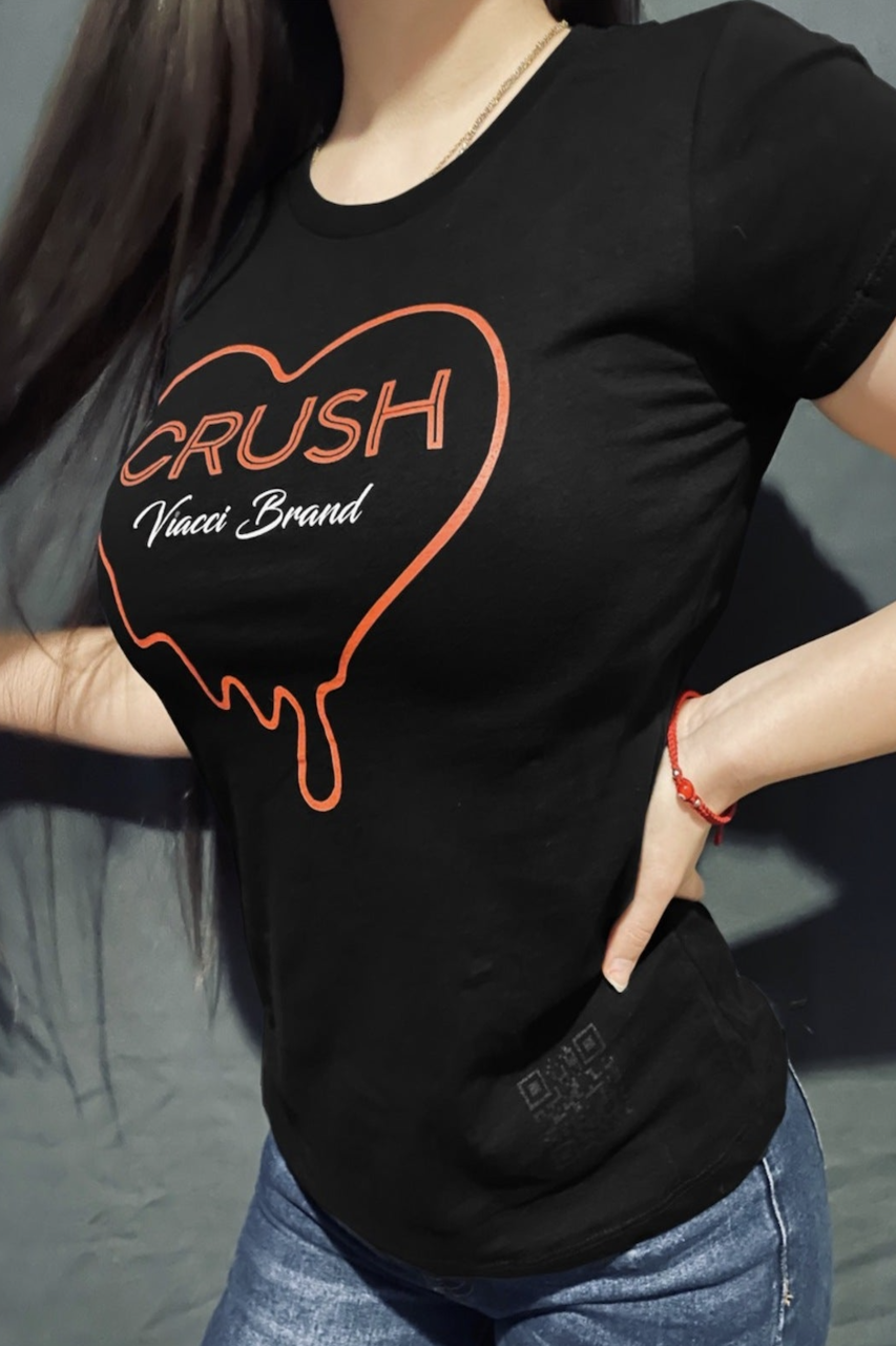 T-Shirt "Crush" Negra Dama